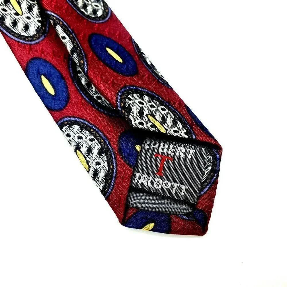 Robert Talbot Nordstrom Silk‎ Tie Red Print Classic